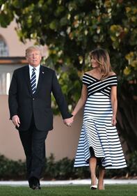Melania Trump, fascino bianco col premier giapponese 8