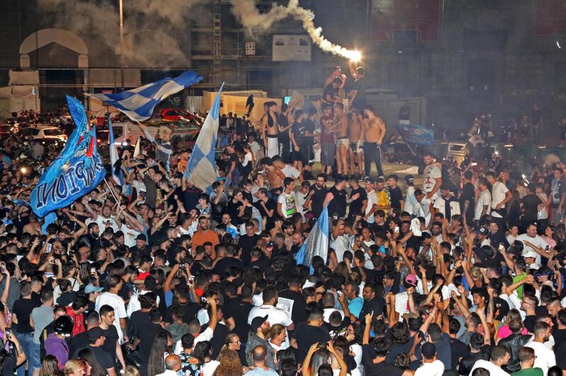 I festeggiamenti a Napoli per la Coppa Italia 3