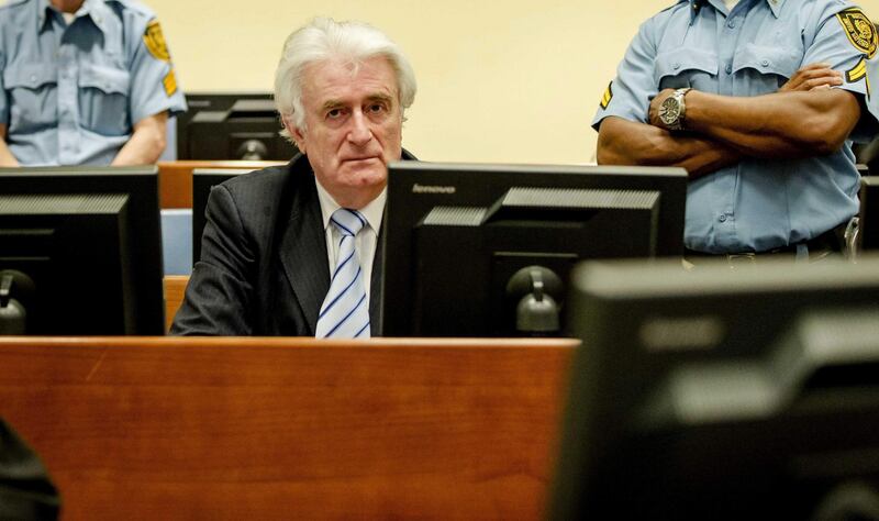 Radovan Karadzic in aula