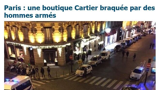 Parigi, rapina da Cartier. Uomo preso in ostaggio. Poi la resa