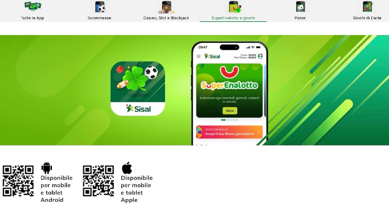 Sisal lancia la nuova app "SuperEnalotto e giochi"