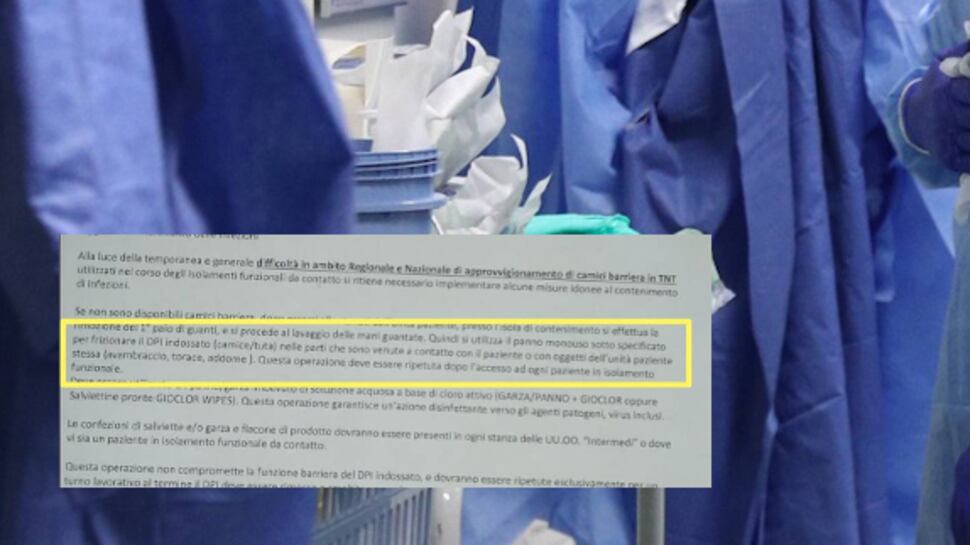 La lettera della Asl ai sanitari: "I camici monouso? Pulite quelli usati..."