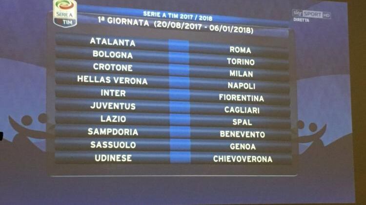 Serie A, ecco gli anticipi e i posticipi fino alla 17°giornata