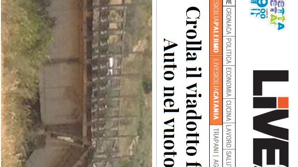 Agrigento, crolla ponte. Paura per gli automobilisti