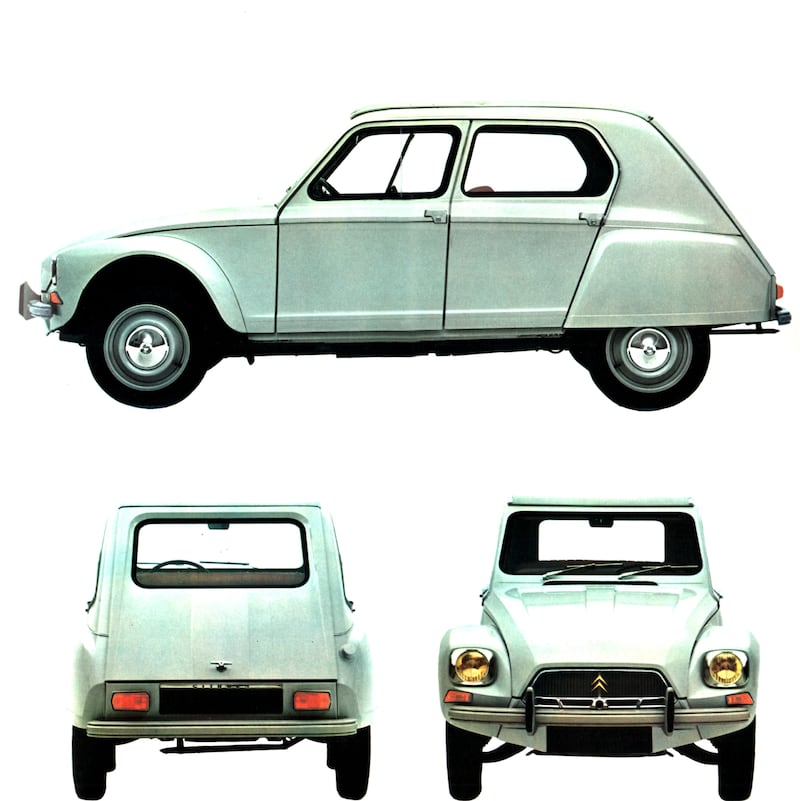 Ogni lato della Citroën Dyane