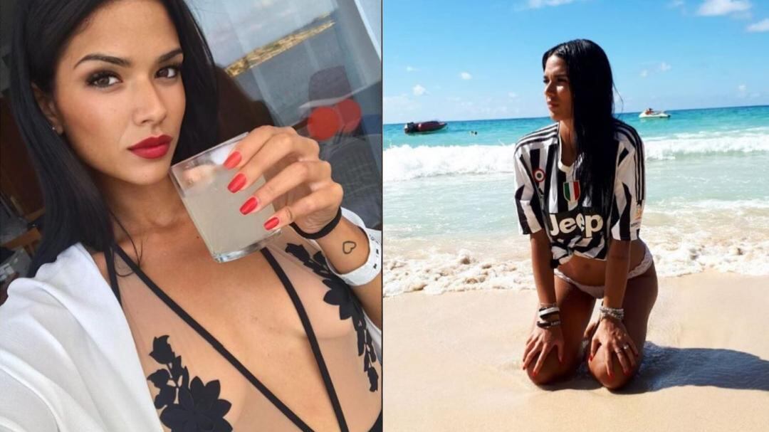 Giulia Puspi, sexy vacanza a Dubai con la maglia della Juventus