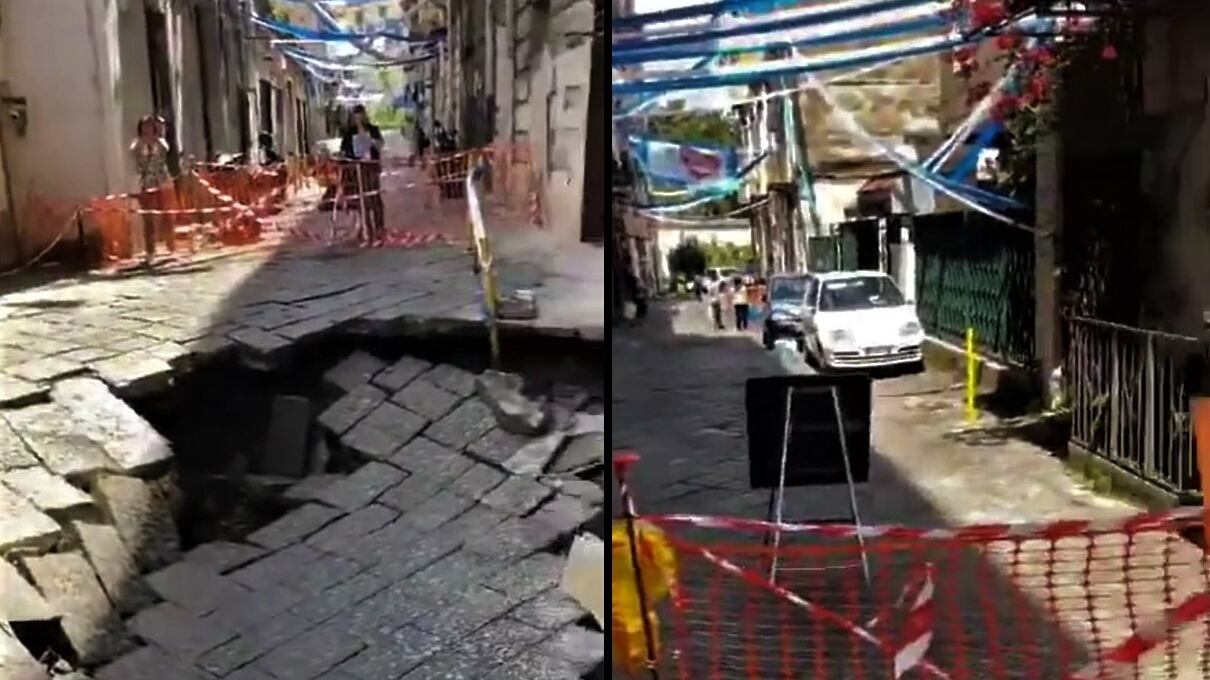 Voragine in centro città, paura a Napoli: cosa è successo