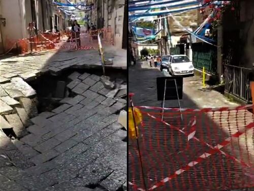 Voragine in centro città, paura a Napoli: cosa è successo