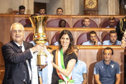 La Lazio ricevuta al Campidoglio: i biancocelesti festeggiano la Coppa Italia 7