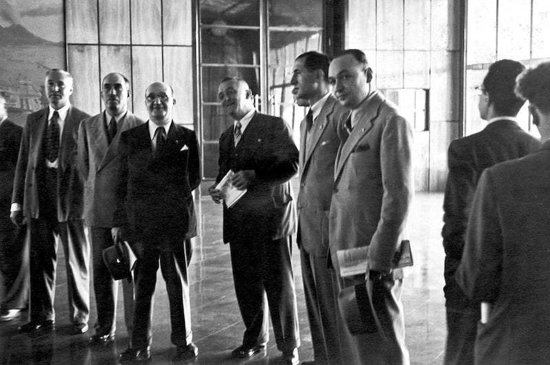 Ugo Gobbato con alcuni tecnici al Portello