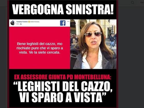 Il post choc dell'ex assessore di sinistra: "Leghisti del c... vi sparo a vista"