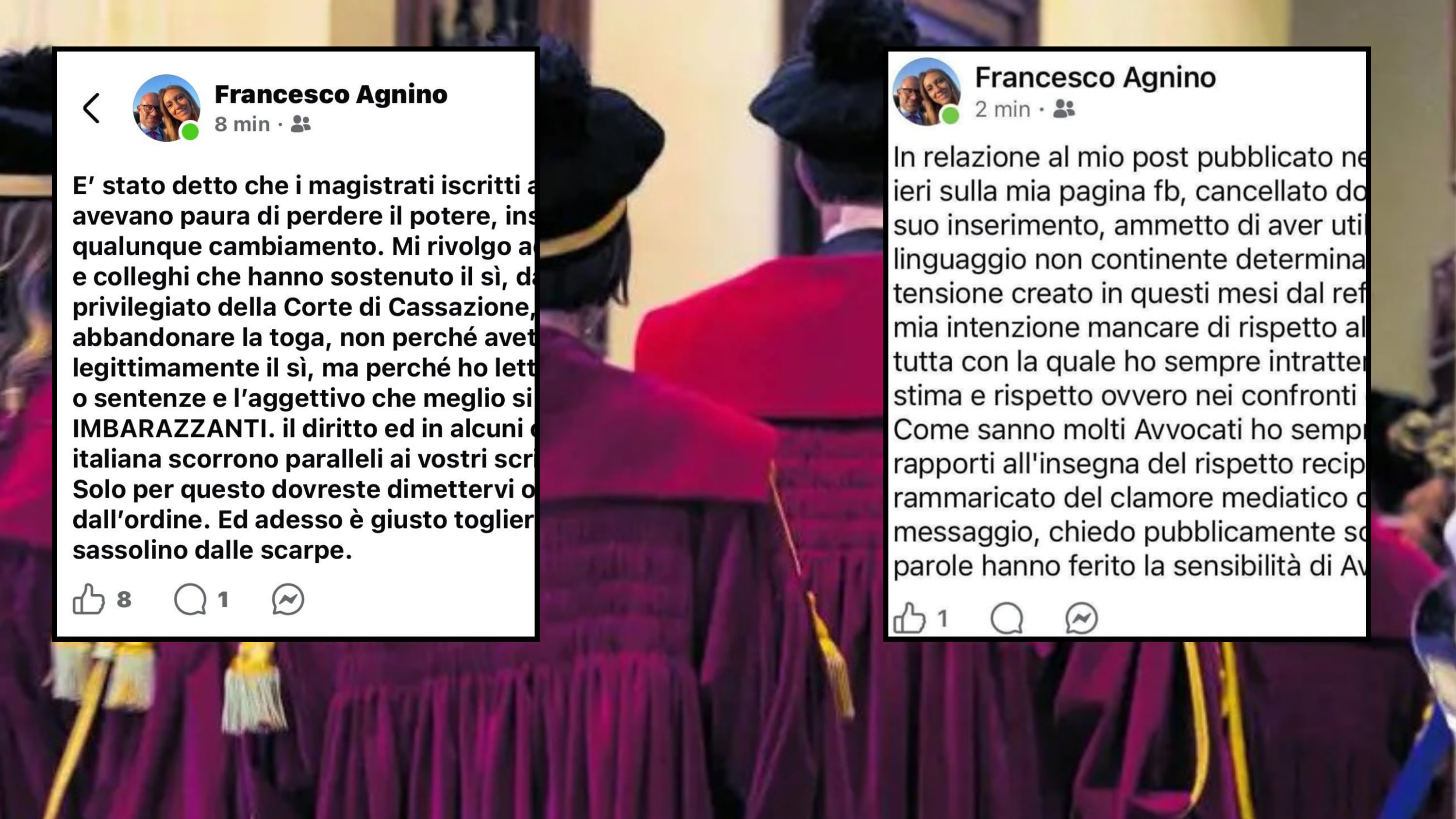 "Togliamoci qualche sassolino dalle scarpe". Il messaggio choc del giudice di Cassazione