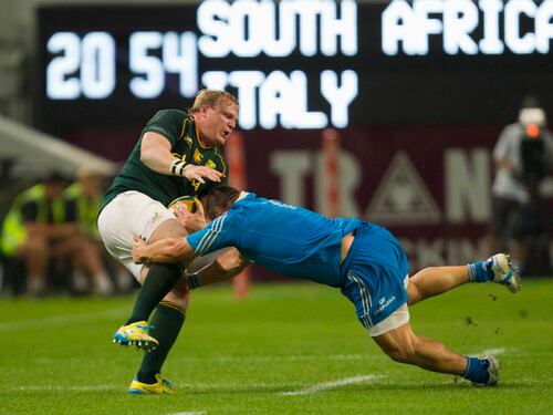 Rugby, l'Italia si arrende allo strapotere degli Springboks