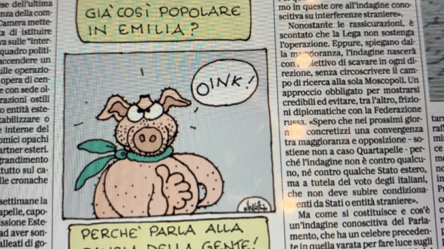 La vignetta choc di Ellekappa: Salvini e leghisti come dei maiali