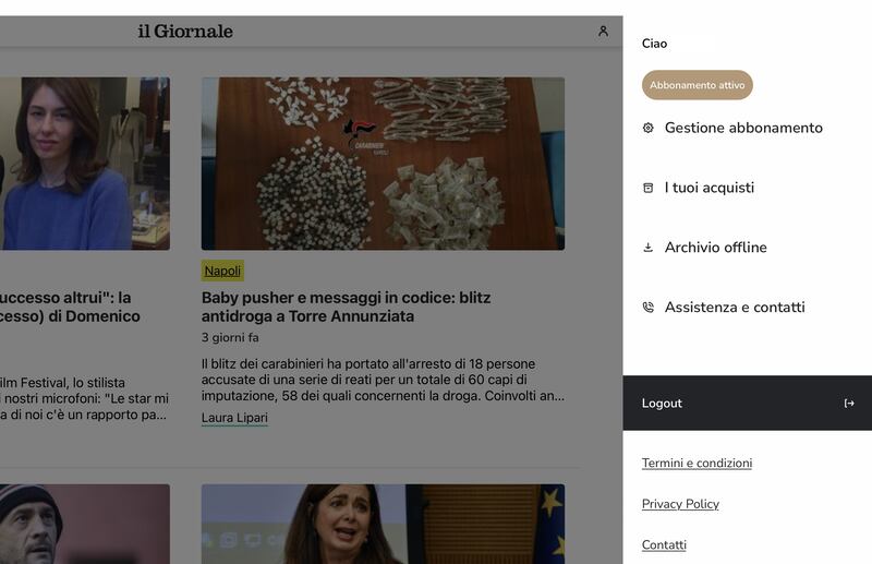 Il Giornale Digitale - Gestione abbonamento