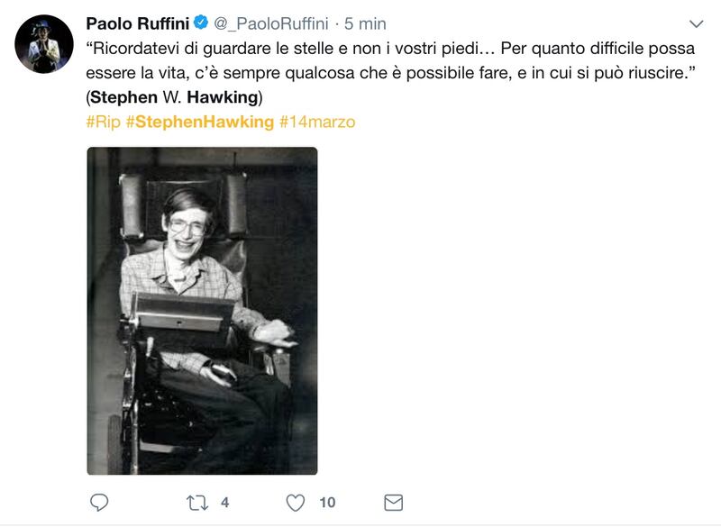Stephen Hawking, le reazioni social sulla morte 18