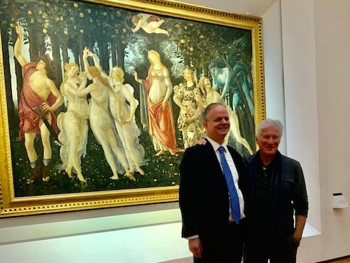 Firenze, Richard Gere visita gli Uffizi