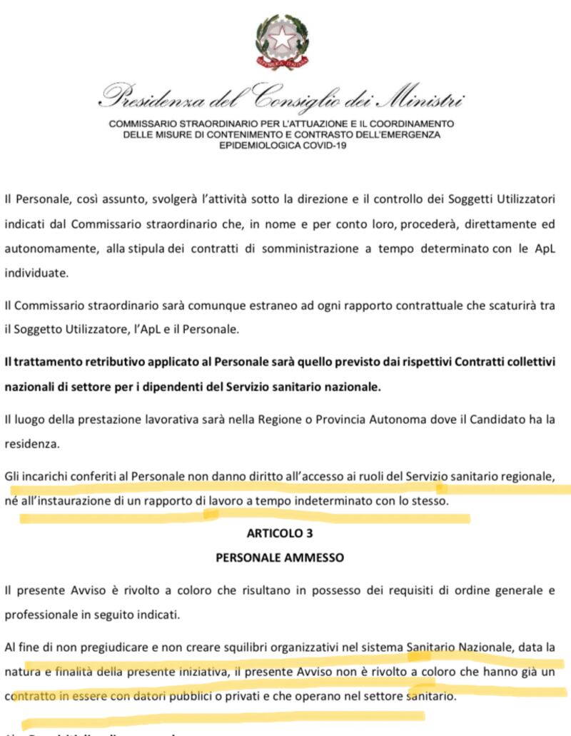 bando operatori per vaccino Covid