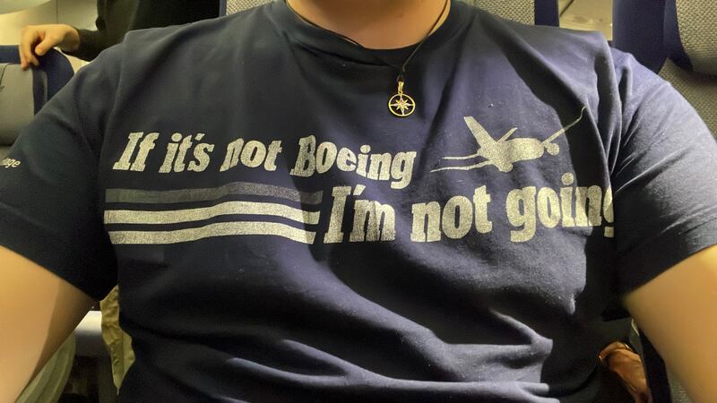 "If it's not Boeing, I'm not going" - Se non è Boeing, non ci vado. Foto (e maglietta) di Tiziano Bernard