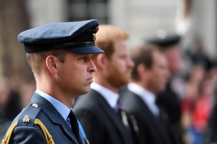 William, Kate, Harry e Meghan al funerale della regina Elisabetta 1