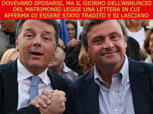 La satira del giorno. Si devono sposare, ma è stato tradito