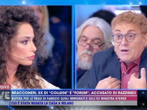 Raffaella Fico e Fabrizio Bracconeri, scontro sul razzismo nel salotto di Live!