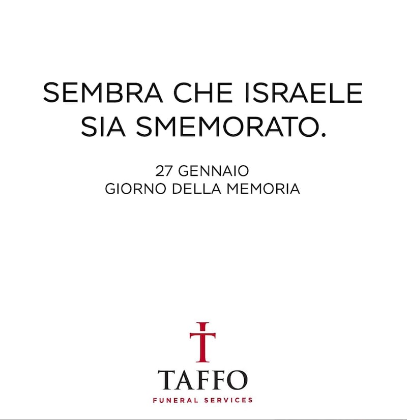 Pubblicità Taffo Israele