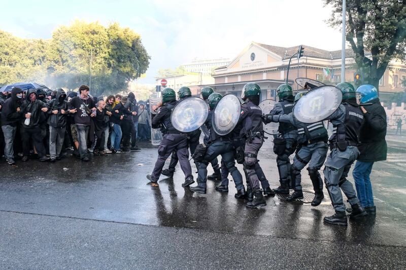Scontri a Roma alla manifestazione pro Palestina 2