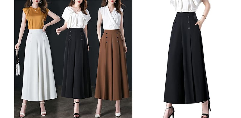 HOUXIANDOU pantalone gamba larga