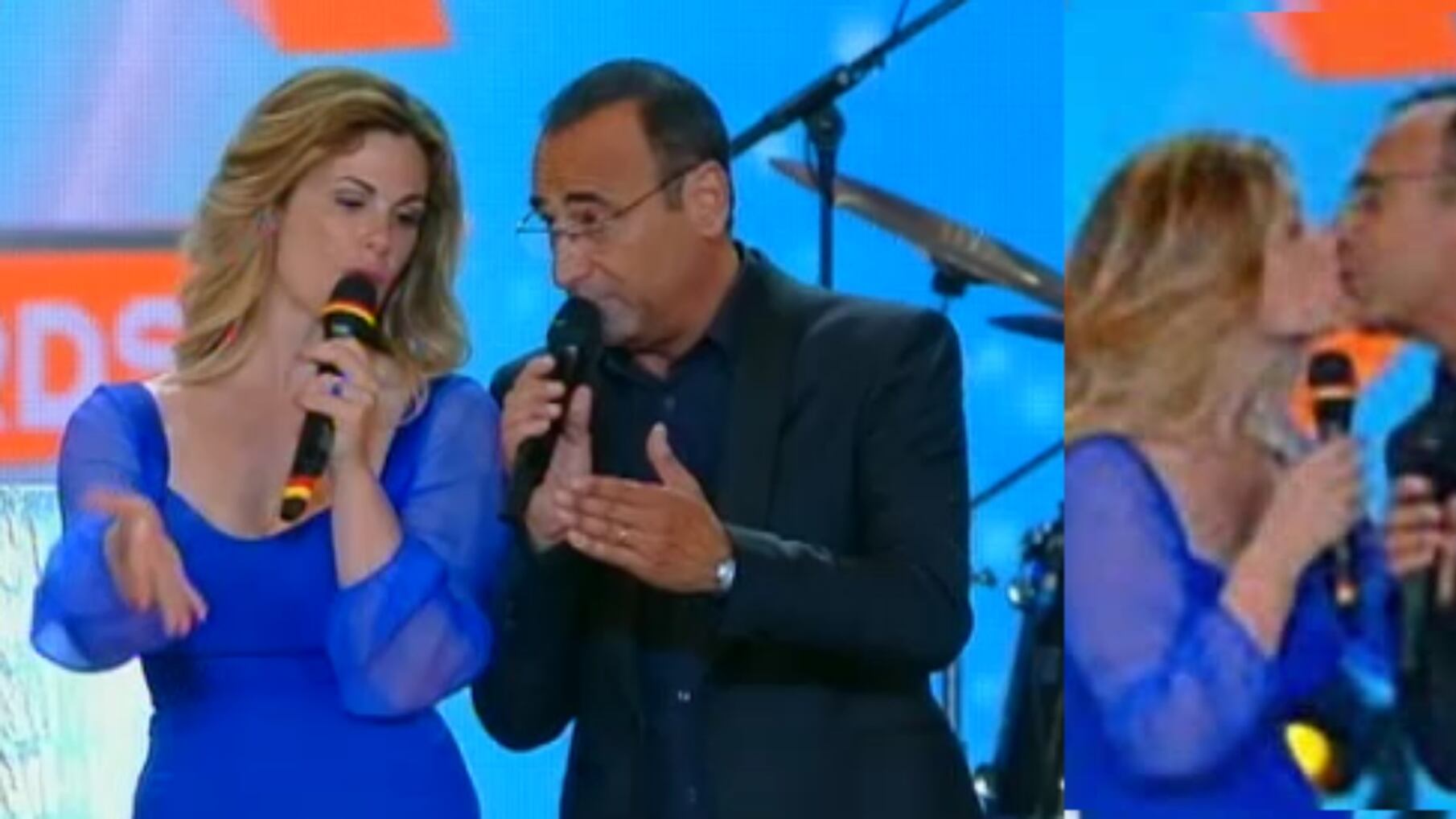 Carlo Conti e il bacio a Vanessa Incontrada: "Non me l'aspettavo, ero rosso"