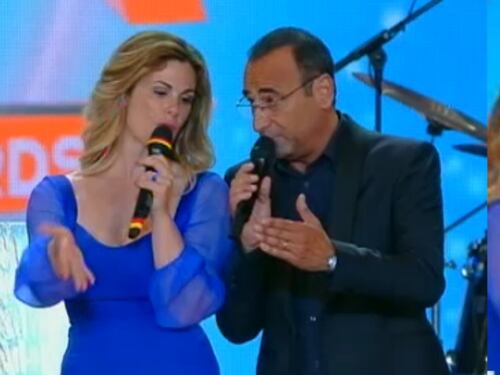 Carlo Conti e il bacio a Vanessa Incontrada: "Non me l'aspettavo, ero rosso"