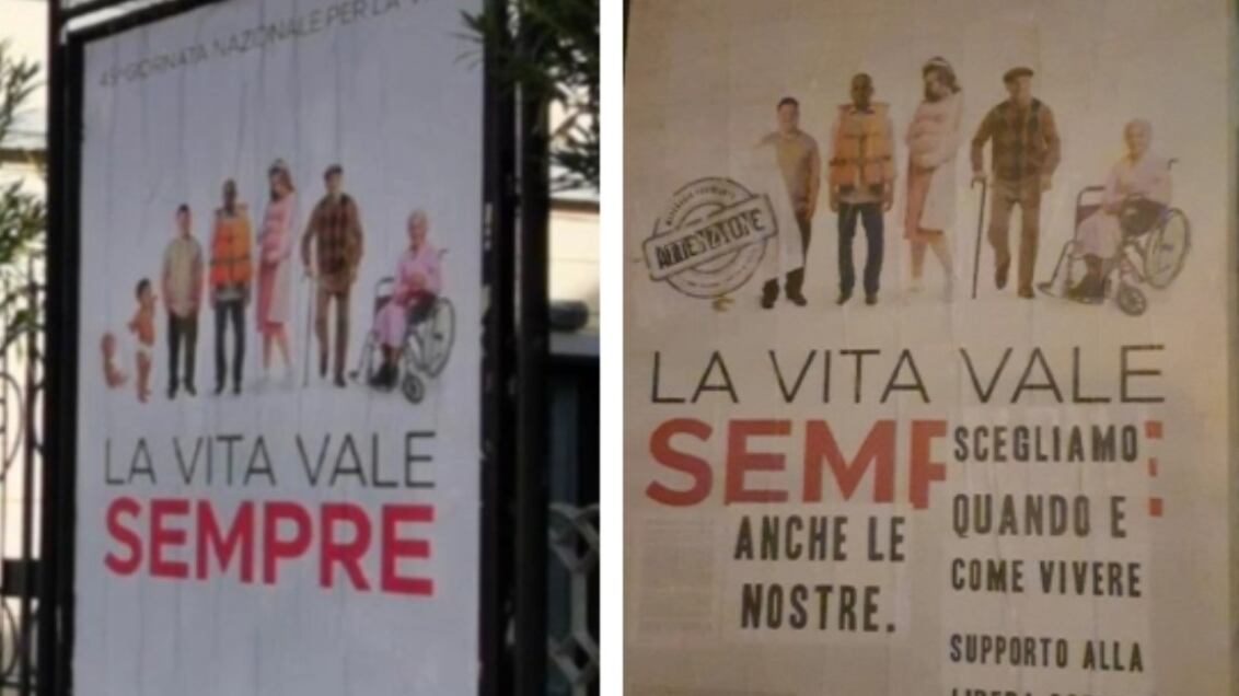 "Il feto non esiste". E il collettivo femminista vandalizza i manifesti