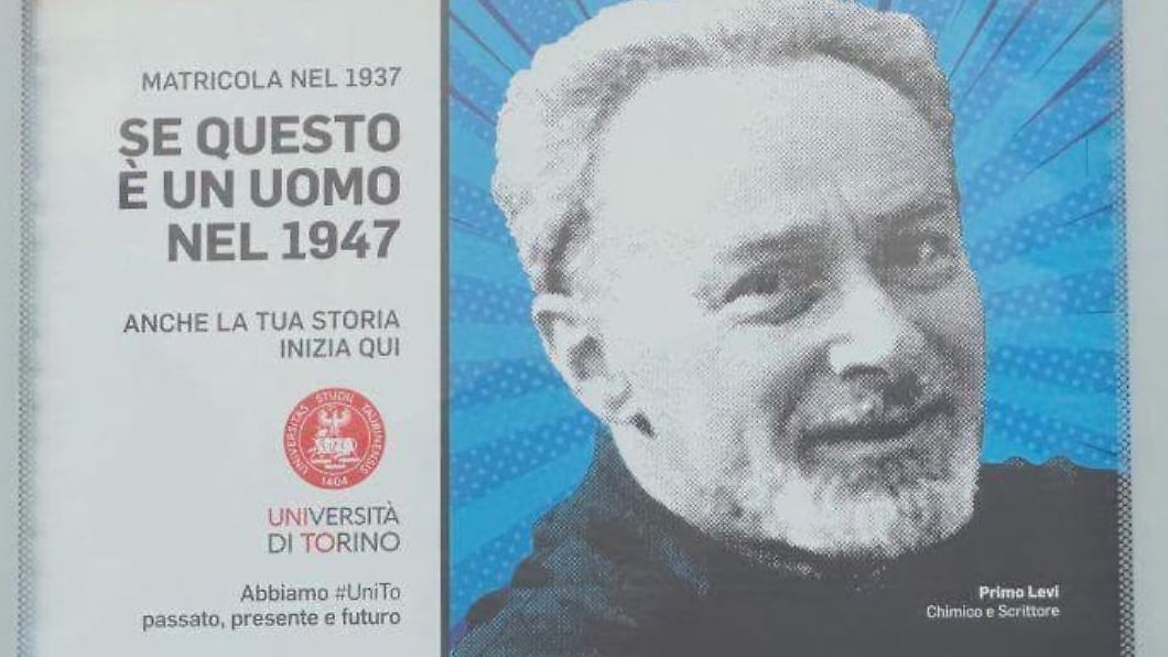 Torino, bufera sui manifesti dell'Università con Primo Levi: accuse di strumentalizzare la Shoah e richiesta di ritiro della campagna