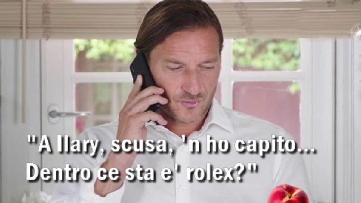 "Nella pesca ce sta e' Rolex?". Il meme dello spot Esselunga su Totti e Ilary fa impazzire il web