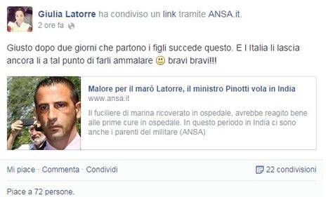 L'ira della figlia del marò: "Voi Italia di .... li fate restare lì" 1