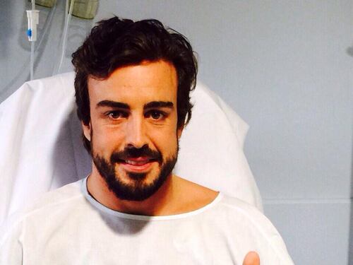 Prima foto di Alonso dal letto dell'ospedale