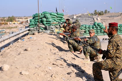 Postazione governativa sul fronte a sud ovest di Baghdad 