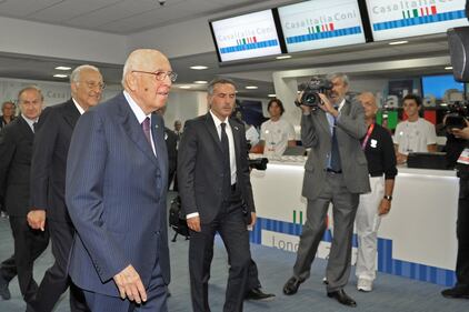 Giorgio Napolitano a Casa Azzurri