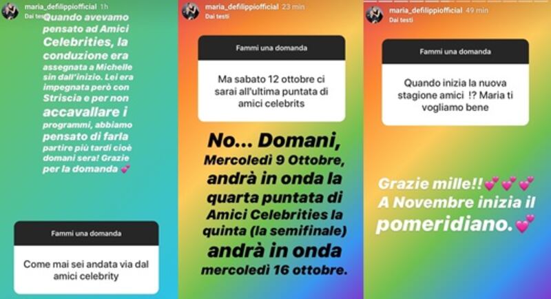 Maria De Filippi social
