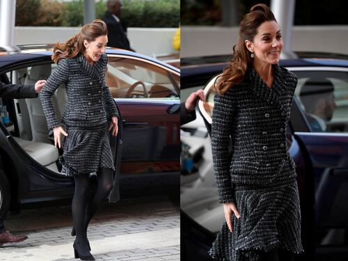 Imprevisto per Kate Middleton all'ospedale: la gonna si alza e mostra tuttto
