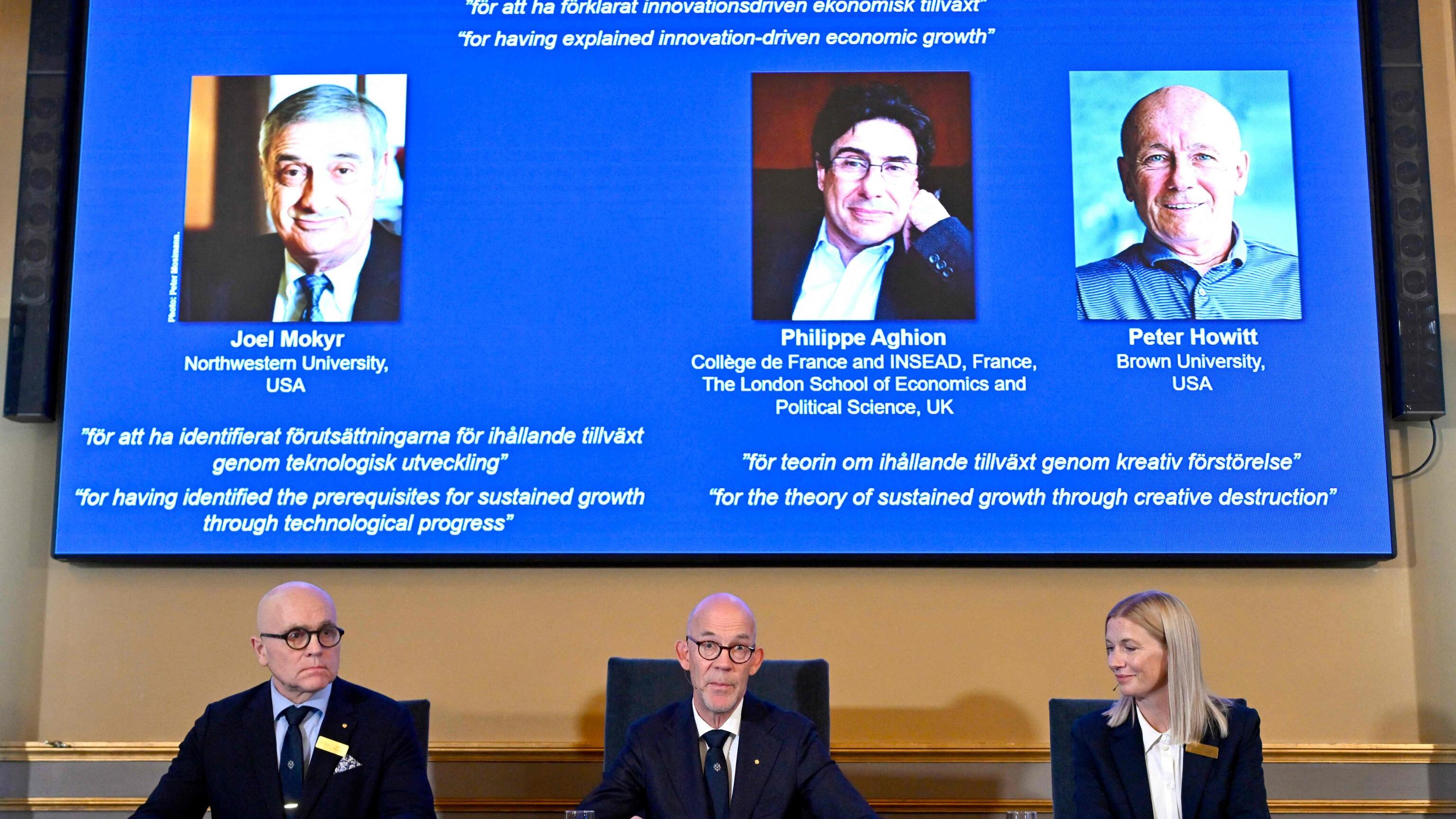 Nobel per l'Economia a Aghion, Howitt, Mokyr per gli studi sulla crescita economica guidata dall'innovazione