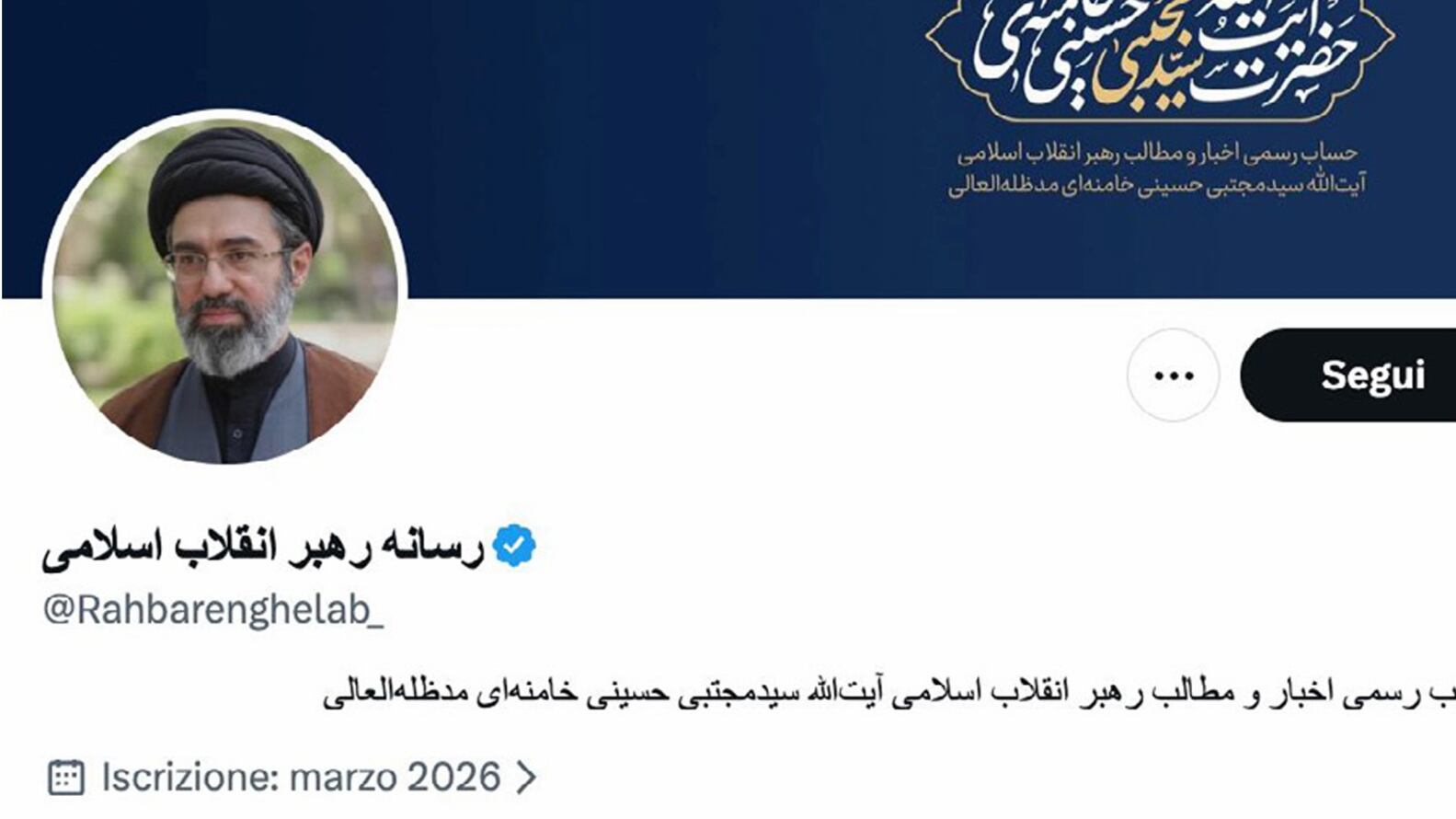 Mojtaba Khamenei debutta sui social: quanti follower ha