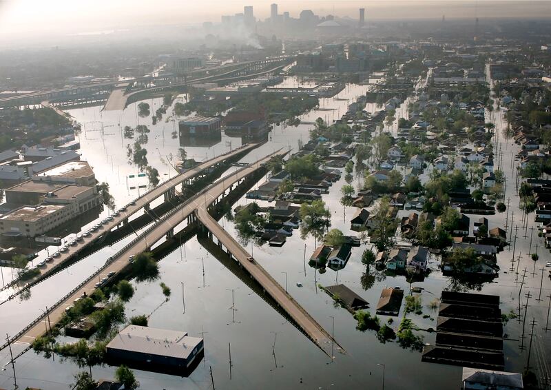 Le devastazioni dell'uragano Fatrina a New Orleans nel 2005a