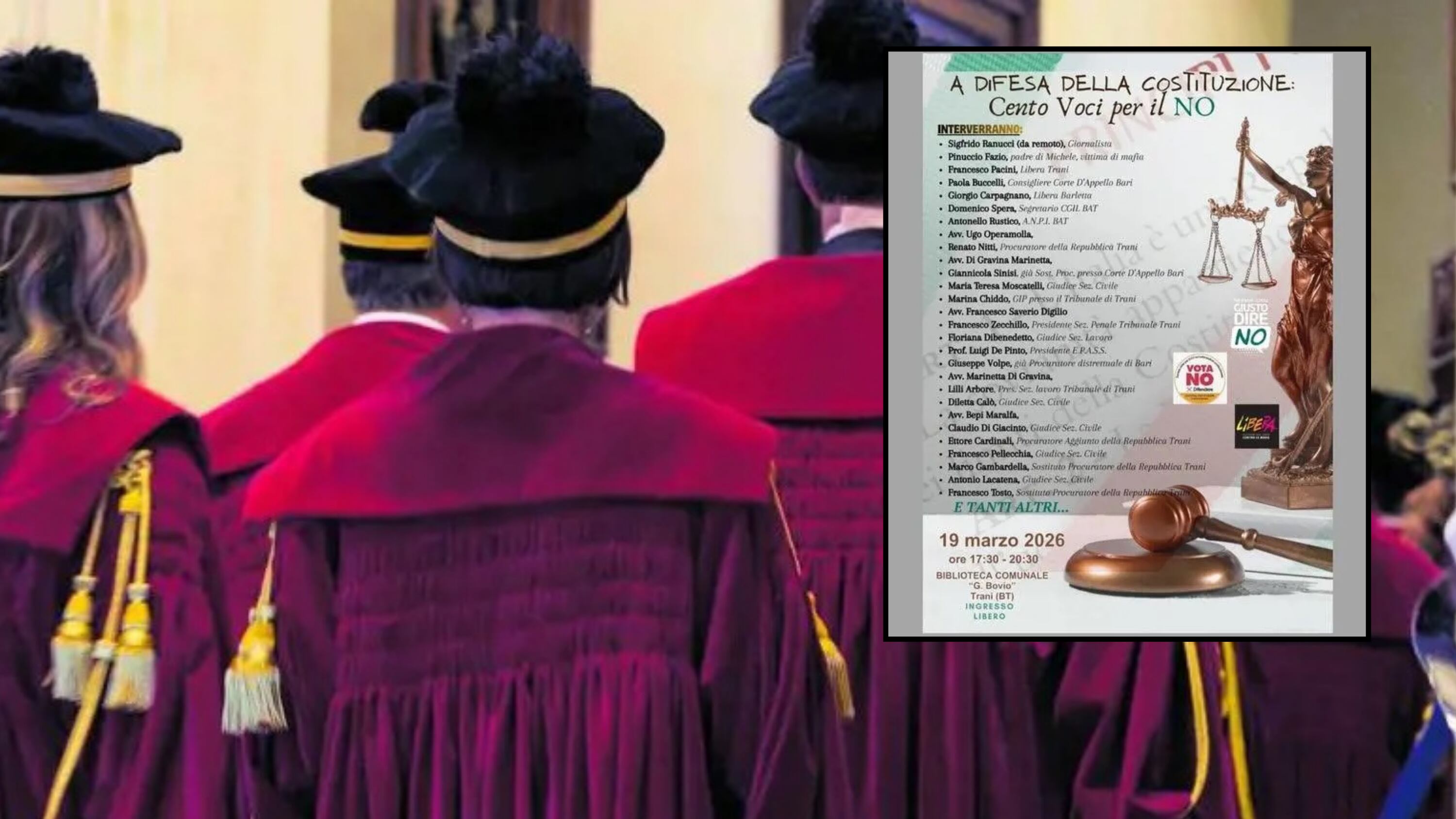 Magistrati e indagato insieme al convegno per il No, poi la rinuncia del pm. Scoppia il caso Trani