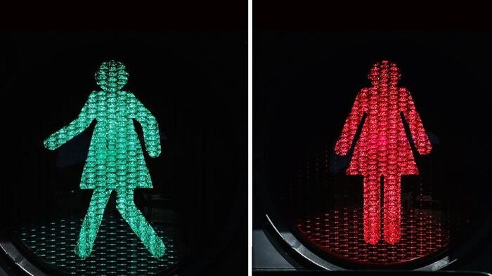 8 marzo, figure femminili al posto degli omini sui semafori di Melbourne