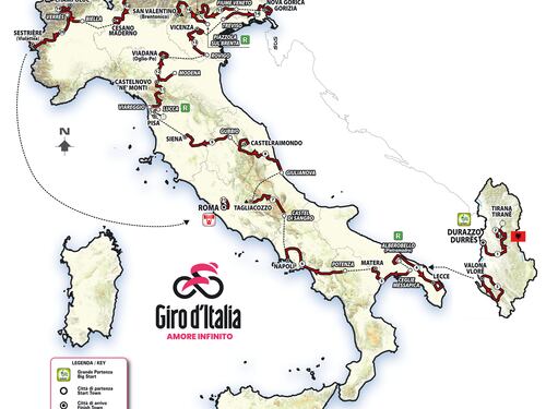Giro d'Italia, tutte le tappe