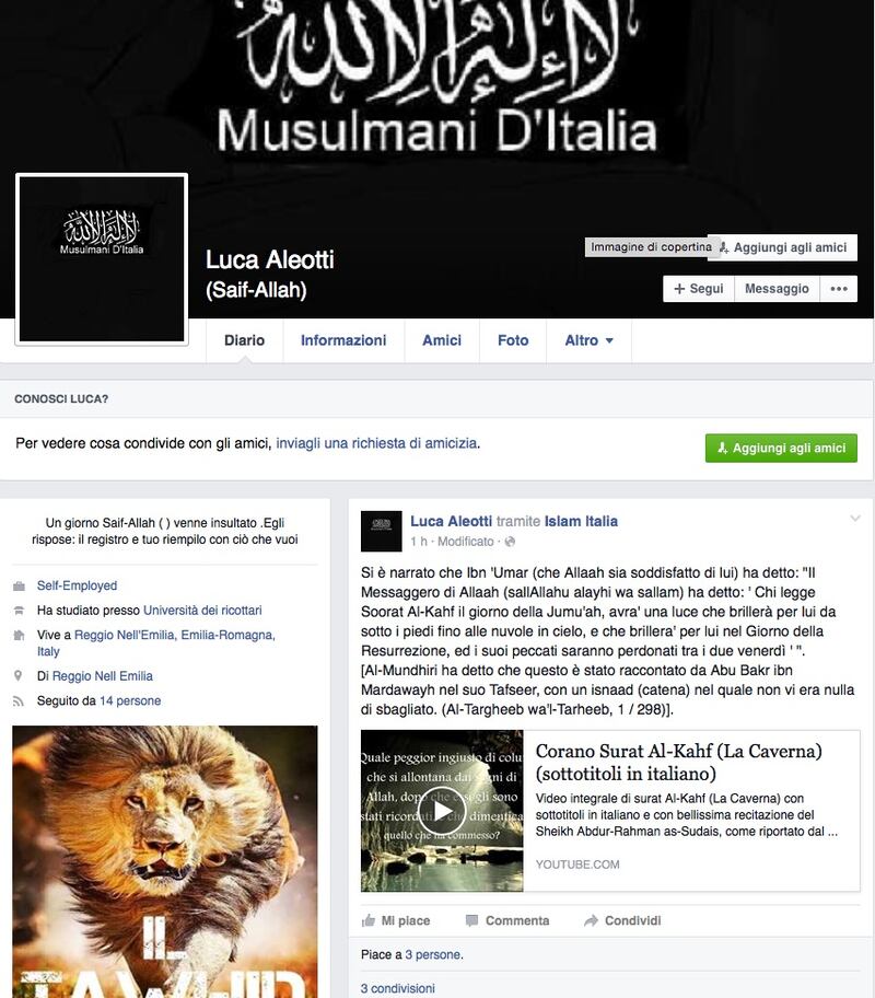 Gli screenshot che "inchiodano" Luca 18