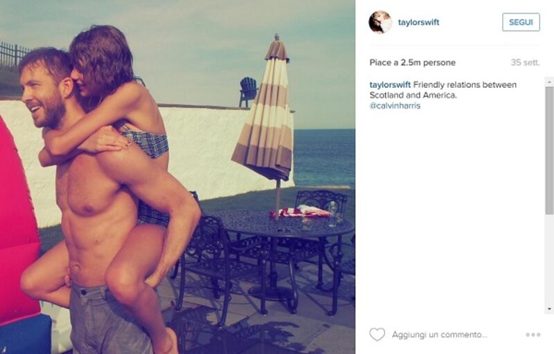 Taylor Swift e Calvin Harris festeggiano il primo anniversario: foto 4