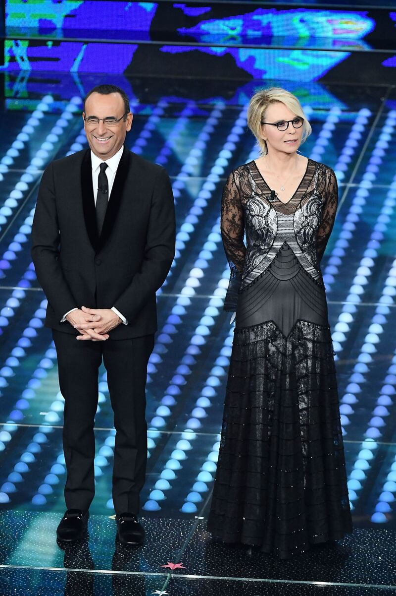 Marika Pellegrini sul palco di Sanremo 5