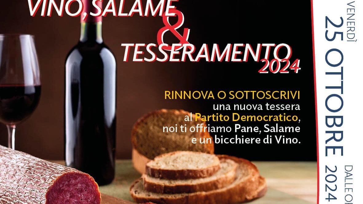 "Con la tessera un bicchiere di vino con un panino". Così il Pd cerca nuovi elettori
